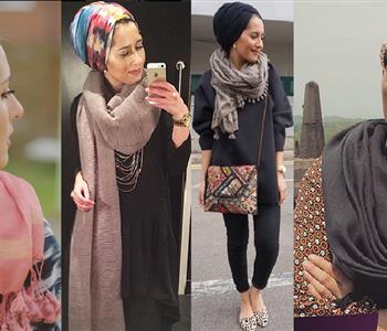 طرق ارتداء الاسكارف مع الحجاب