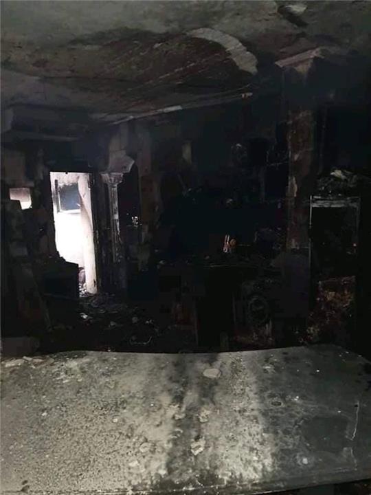 منزل المطرب ايهاب توفيق بعد الحريق