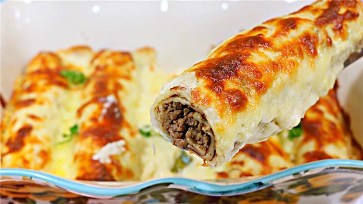 طريقة عمل الكانيلوني بحشو اللحم والجبن بخطوات سهلة ولذيذة
