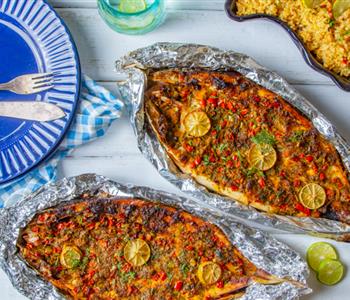 طريقة عمل سمك بوري سنجاري مع أرز صيادية خطوة بخطوة